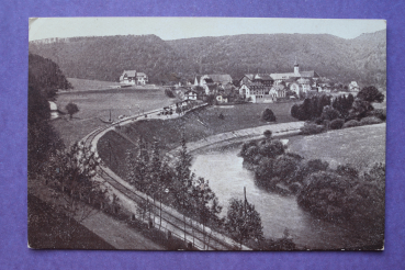 Ansichtskarte AK Beuron 1924 Südosten Bahnhof Schienen Fluss